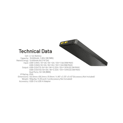 Nitecore NB10000 Gen3 Ultra-Slim Power Bank
