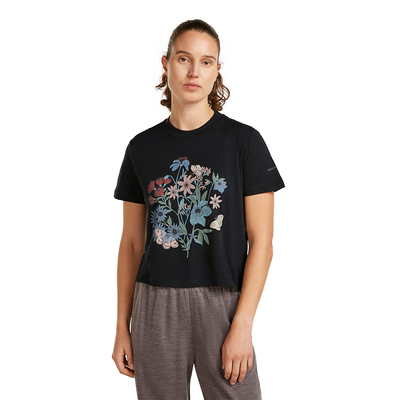 Icebreaker Merino 150 Tech Lite SS Flora Crop Tee Women's