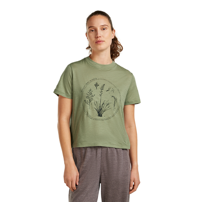 Icebreaker Merino 150 Tech Lite SS Flora Crop Tee Women's