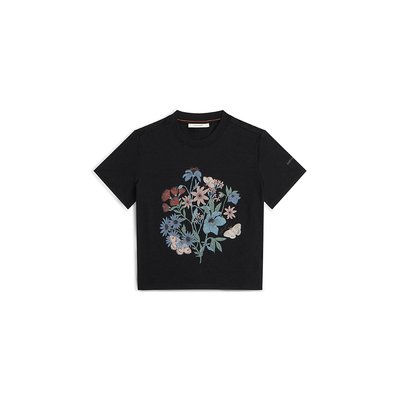 Icebreaker Merino 150 Tech Lite SS Flora Crop Tee Women's