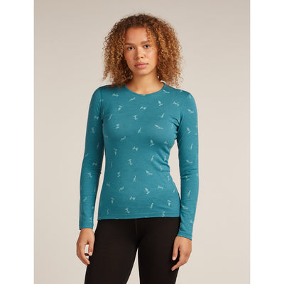 Icebreaker Merino 200 Oasis LS Crewe Snow Day Womens