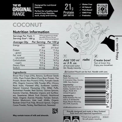 Radix Nutrition ORIGINAL 400kcal Breakfast Meal V9