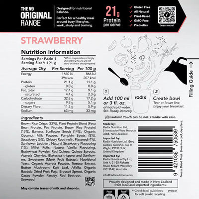 Radix Nutrition ORIGINAL 400kcal Breakfast Meal V9