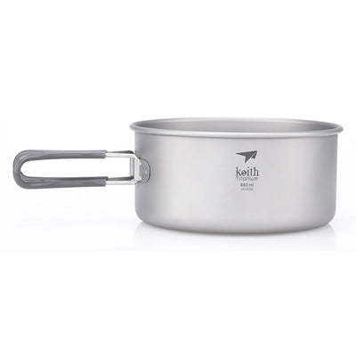 Keith 2 Piece Titanium Pot and Pan Cookset 950ml + 600ml
