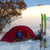 Mont Ambassador Doug Chatten in the NSW Snowy Mountains with his Mont Moondance 1 Full Nylon Tent