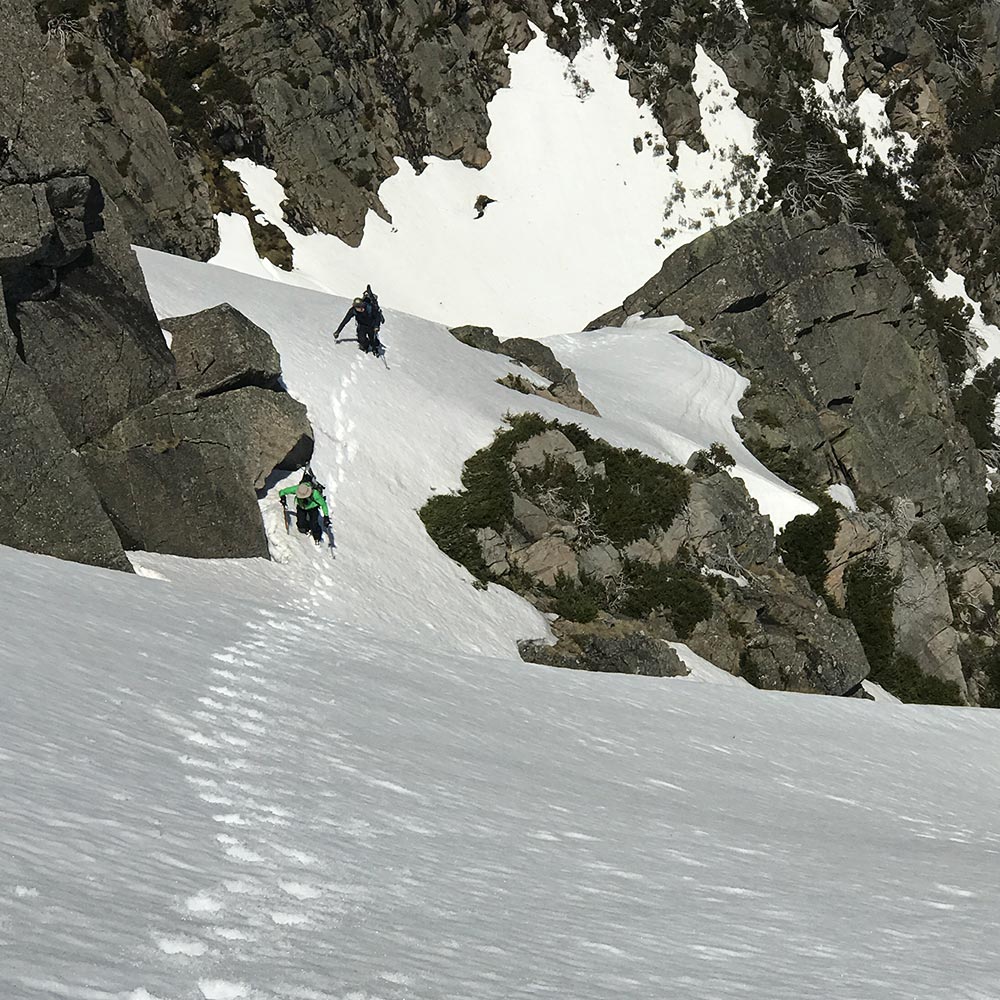Doug chatten and co climbing steeps in the backcountry