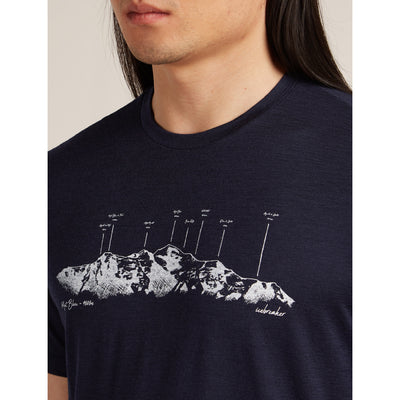 Icebreaker Merino 150 Tech Lite SS The Peaks Mens