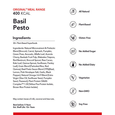 Radix Nutrition Original 400 Plant-Based V8 Basil Pesto