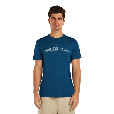 Icebreaker Merino 150 Tech Lite SS The Peaks Mens