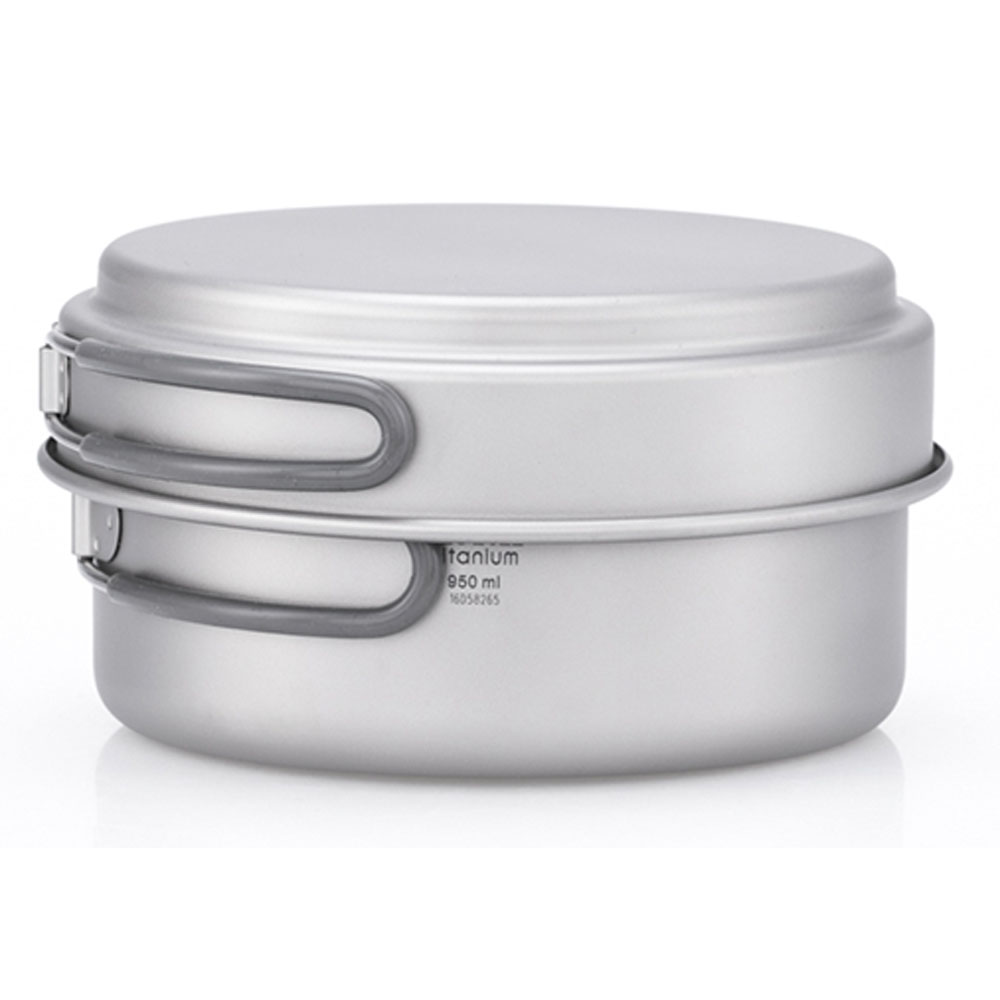 Keith 2 Piece Titanium Pot and Pan Cookset 950ml + 600ml