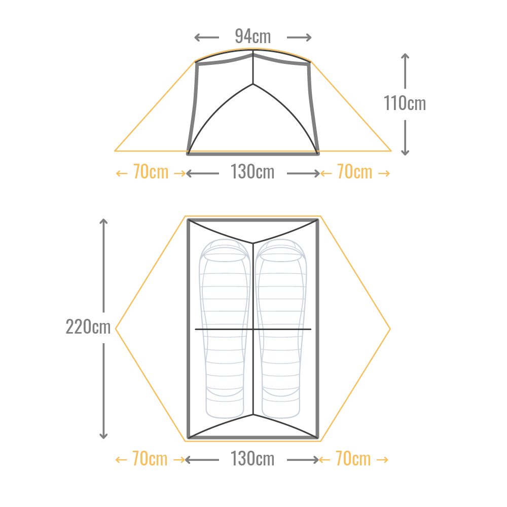 2 person tent sales dimensions