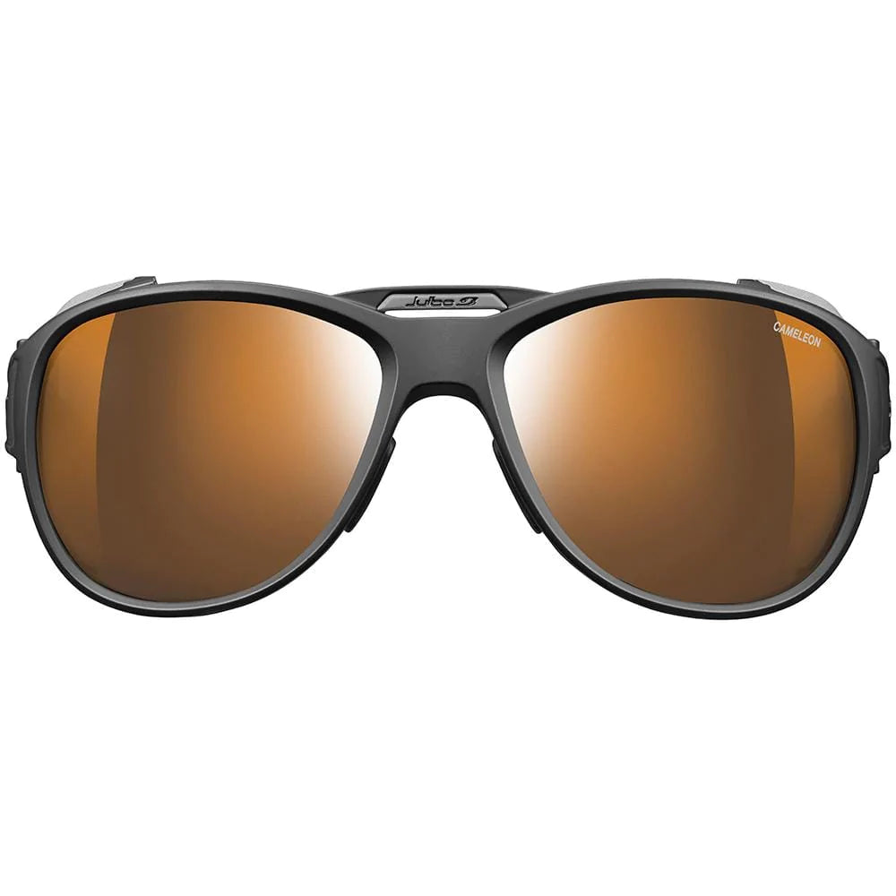 Buyr.com | Sports Sunglasses | Julbo Shield M Mountain Sunglasses,  Translucent Black/Neon Orange Frame - REACTIV 2-4 Polarized Brown Lens