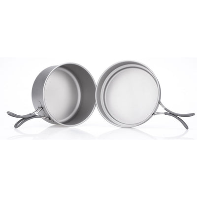 Keith 2 Piece Titanium Pot and Pan Cookset 950ml + 600ml