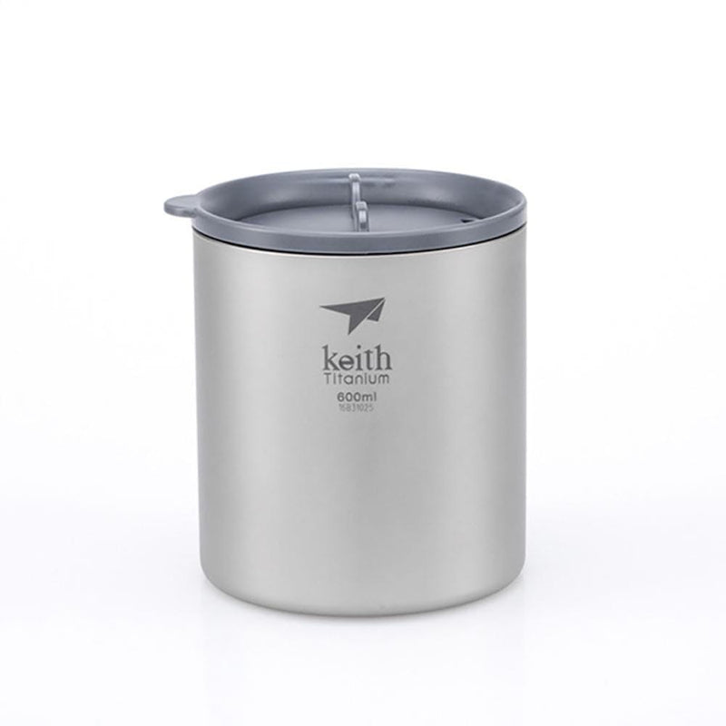 Keith Double-Wall Titanium Mug with Lid 600mL