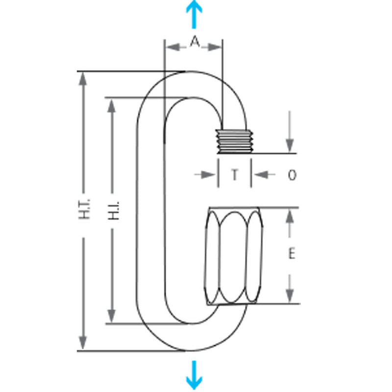 Maillon Rapide Long Opening Steel 7mm